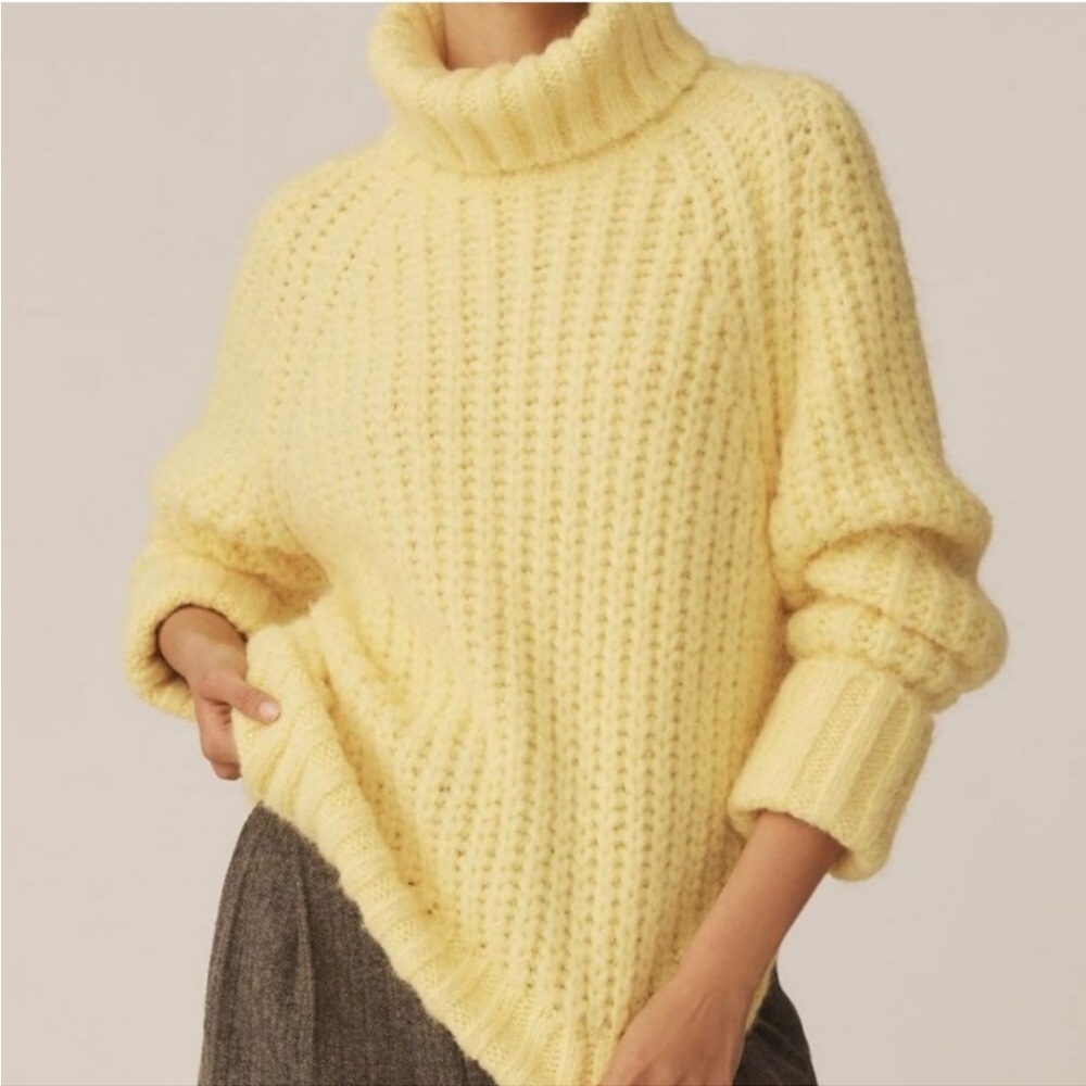 Pilcro Sunny Yellow Cowl Neck Sweater